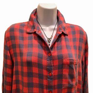 Treasure & Bond Relaxed Boyfriend Flannel Plaid Button Down Shirt, Nordstrom
